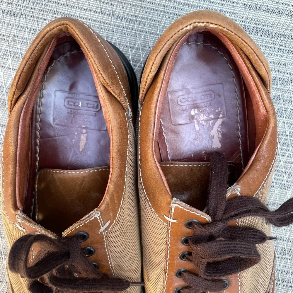 Coach Mens Size 11 D Timothy Casual Dress Shoe Made In Italy Brown‎ Tan P 992
